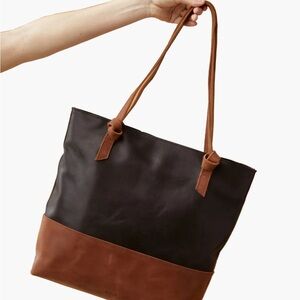 ABLE Black and Brown Tote Bag